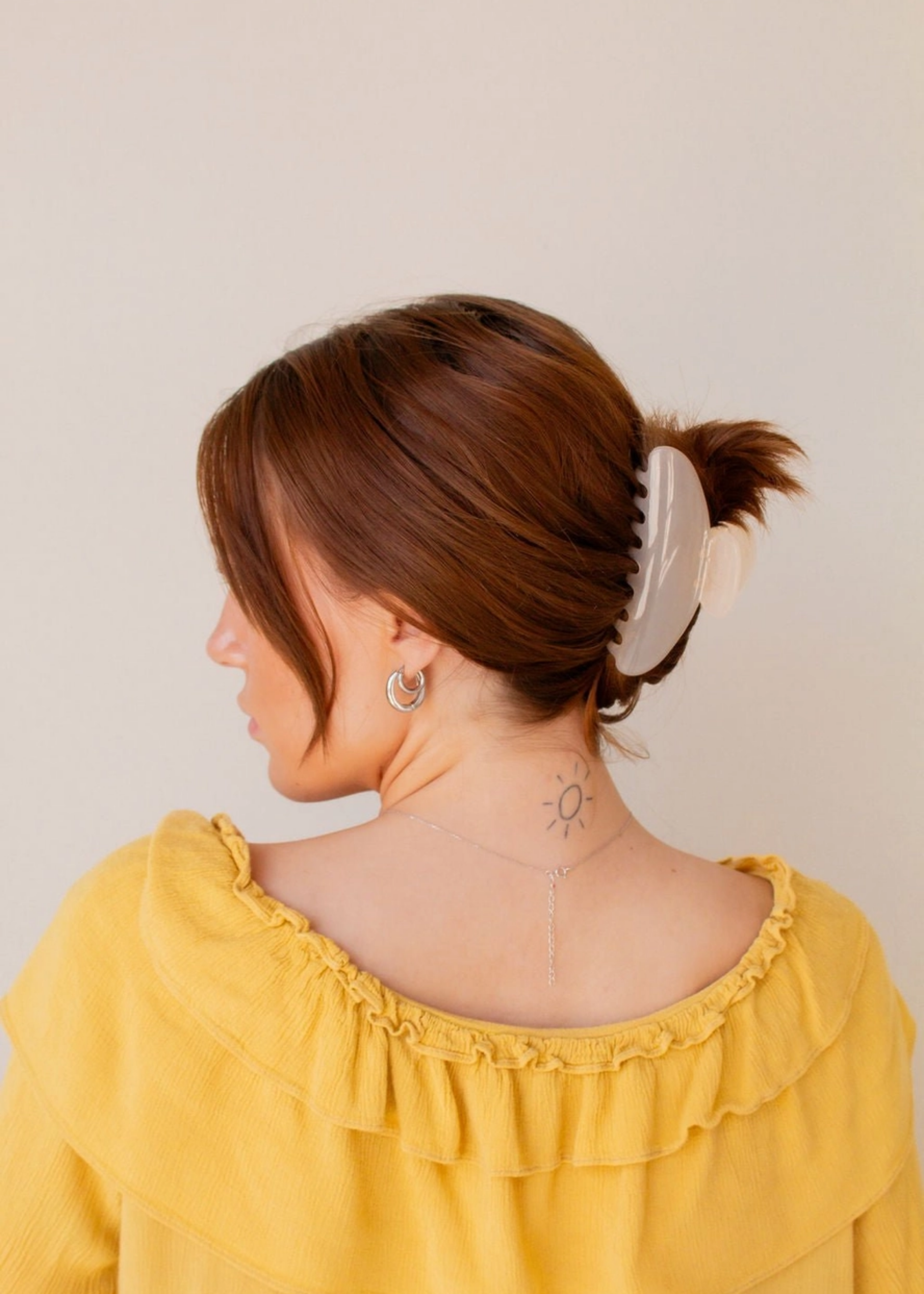 Jelly claw clip, cream