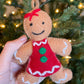 Gingerbread female wool ornament