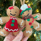 Gingerbread female wool ornament