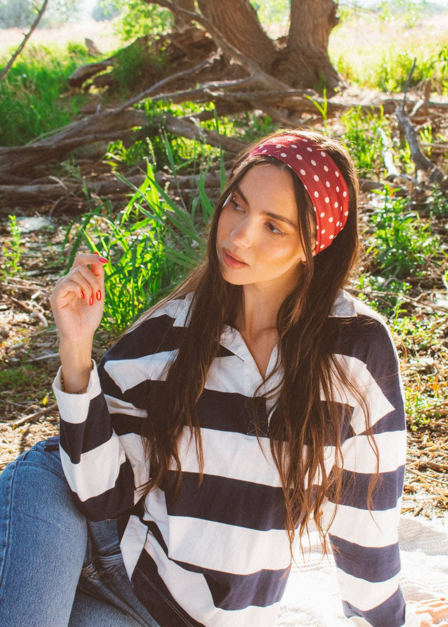 Dotted stretchy headband