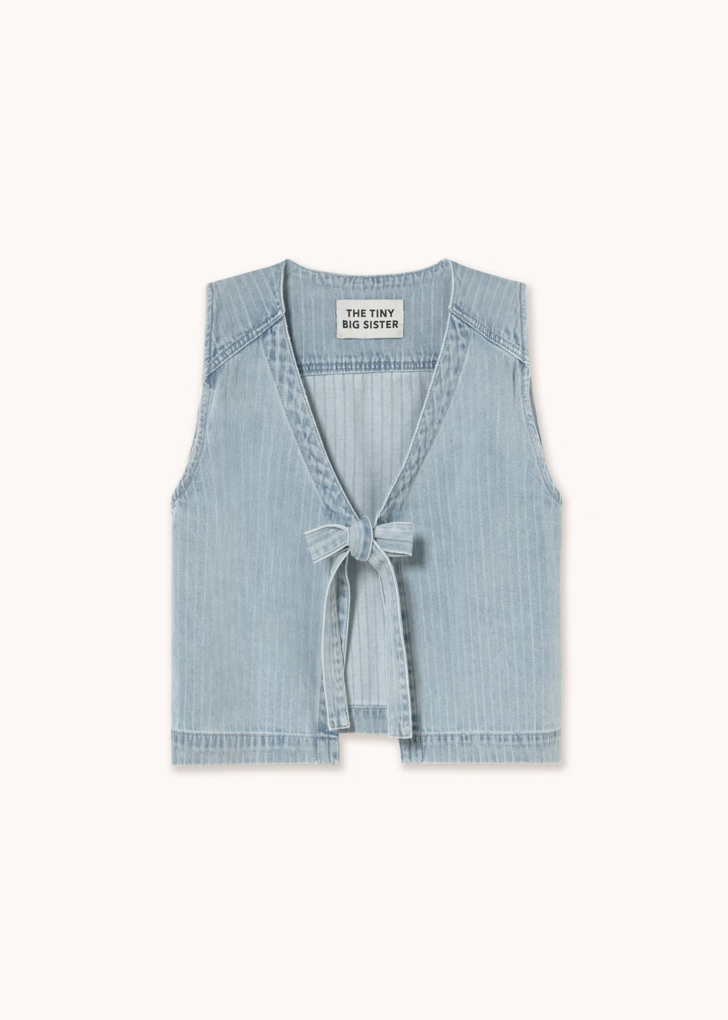 Striped denim vest