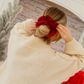 Cranberry textured jumbo scrunchie