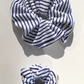 Nova Scotia toweling stripe scrunchy, blue