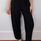 Elastic barrel pants, black
