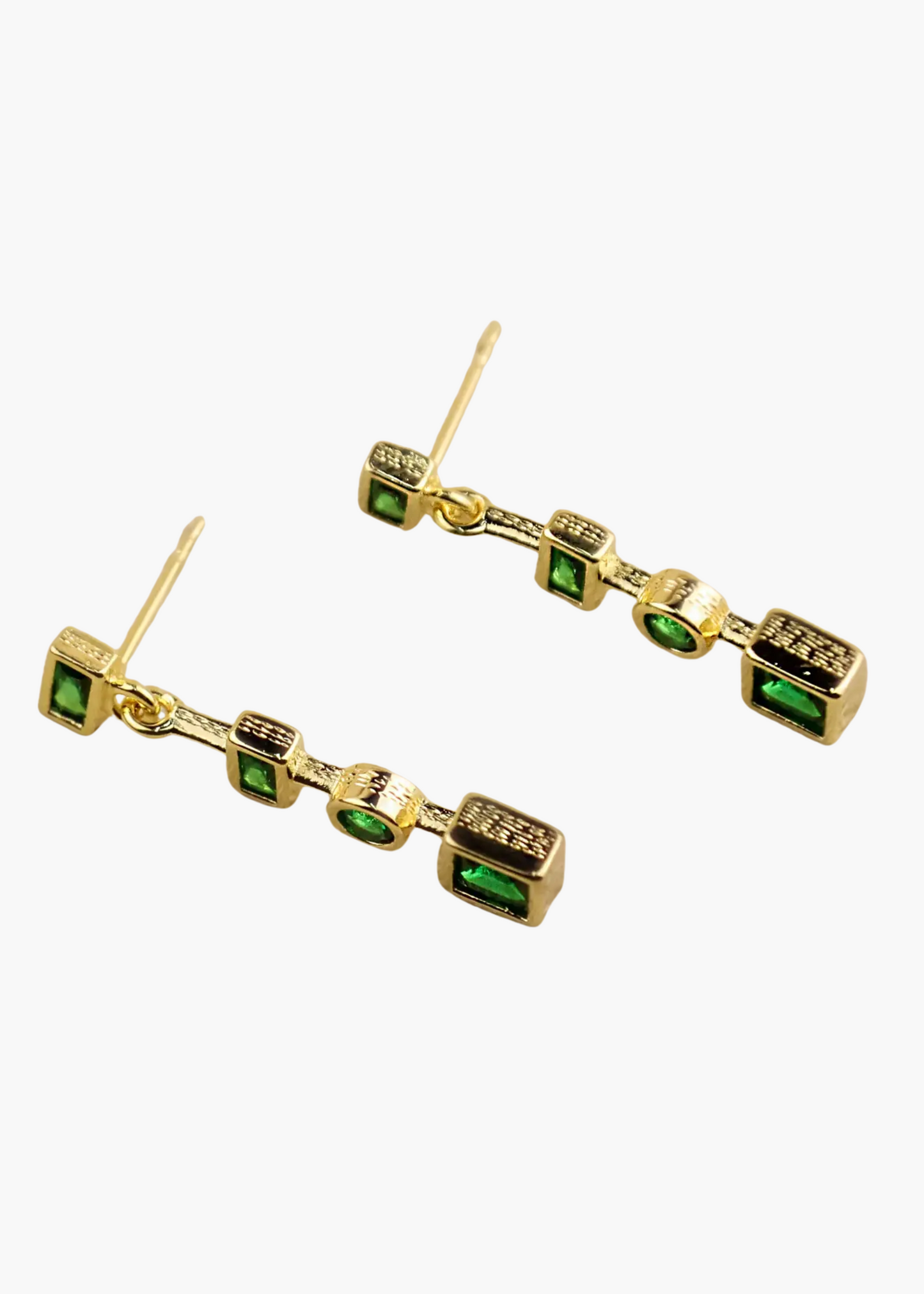 Emerald dangling earrings