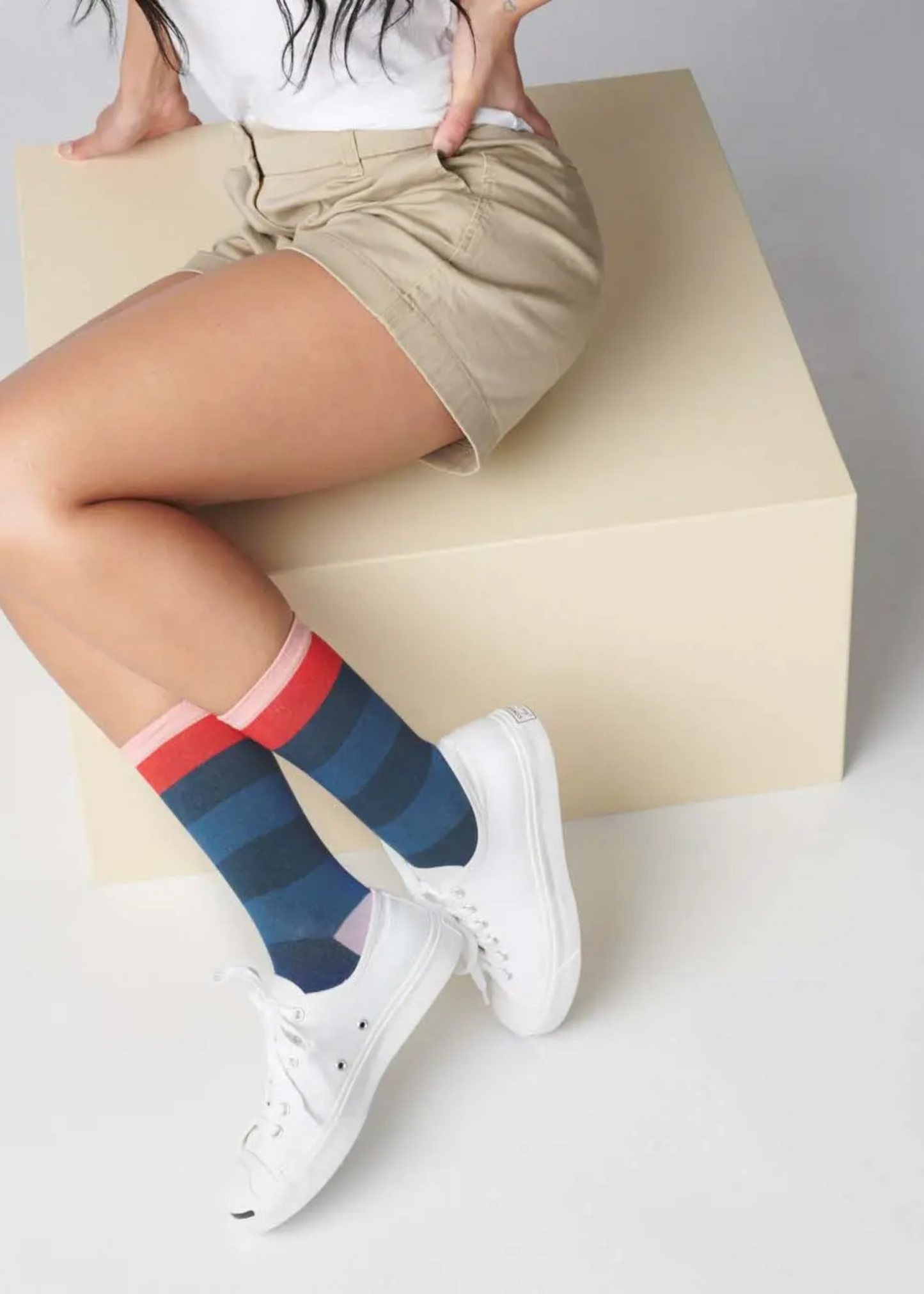Fillmore blue striped crew socks