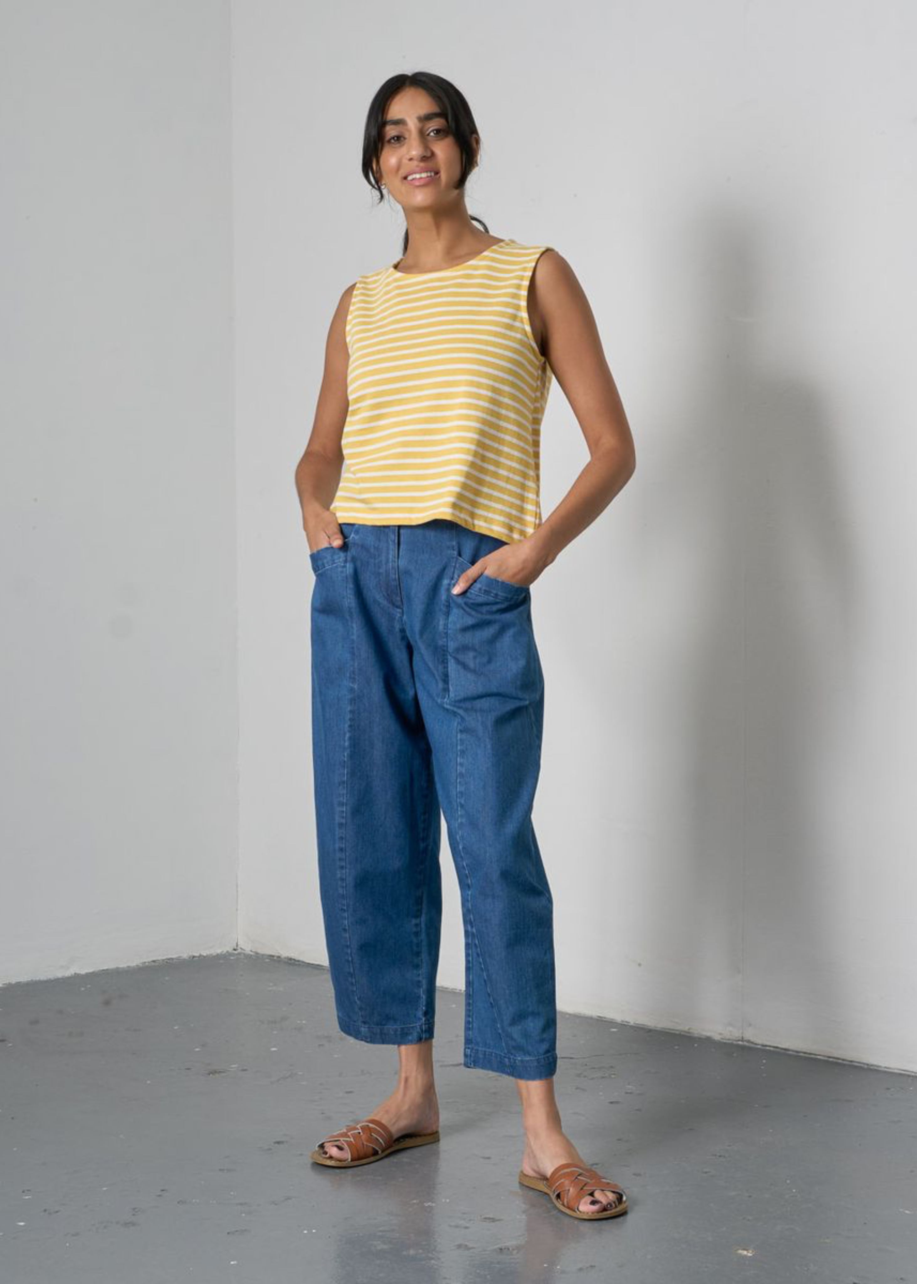 Alma jersey top, yellow