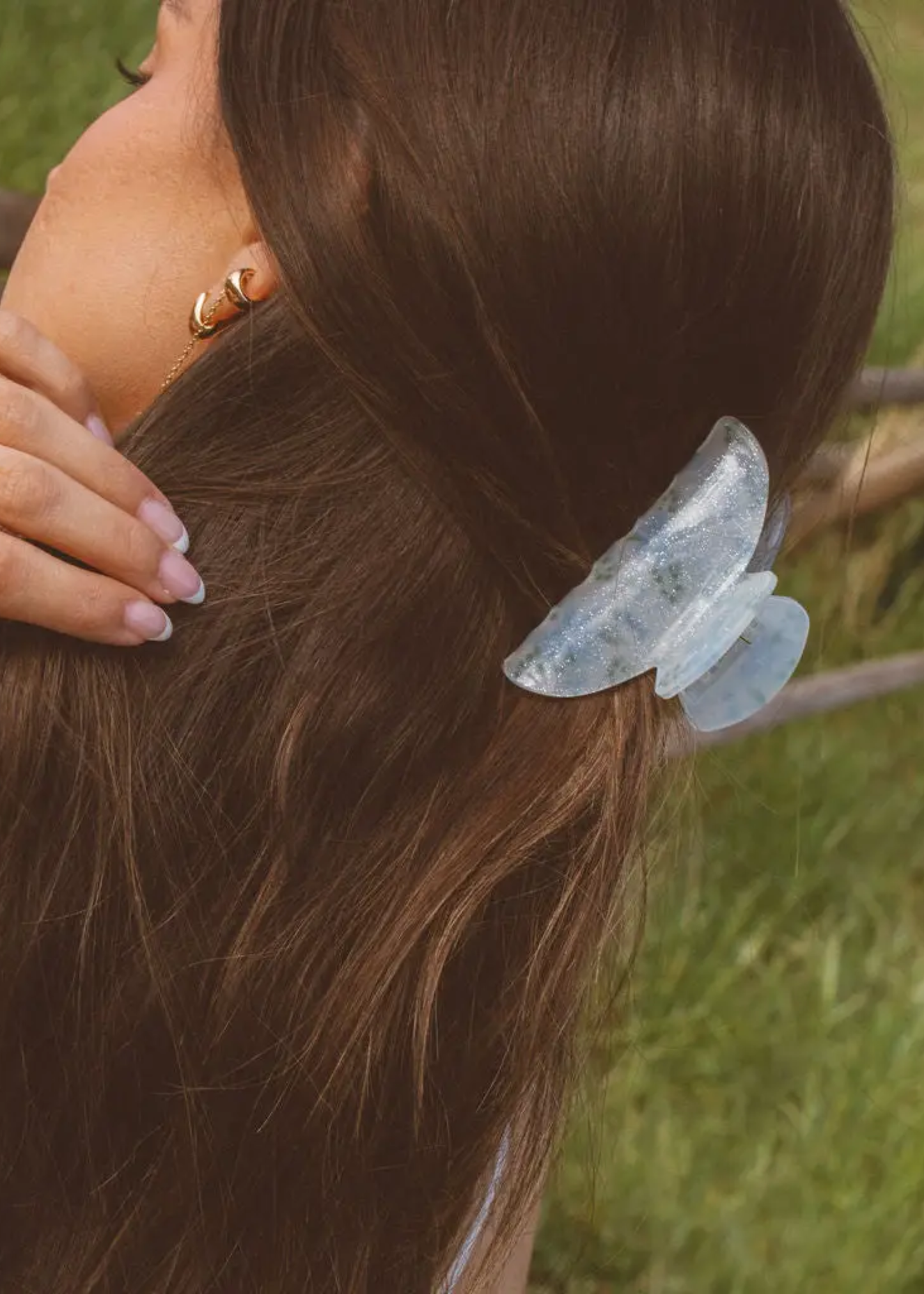 Sparkle floral claw clip