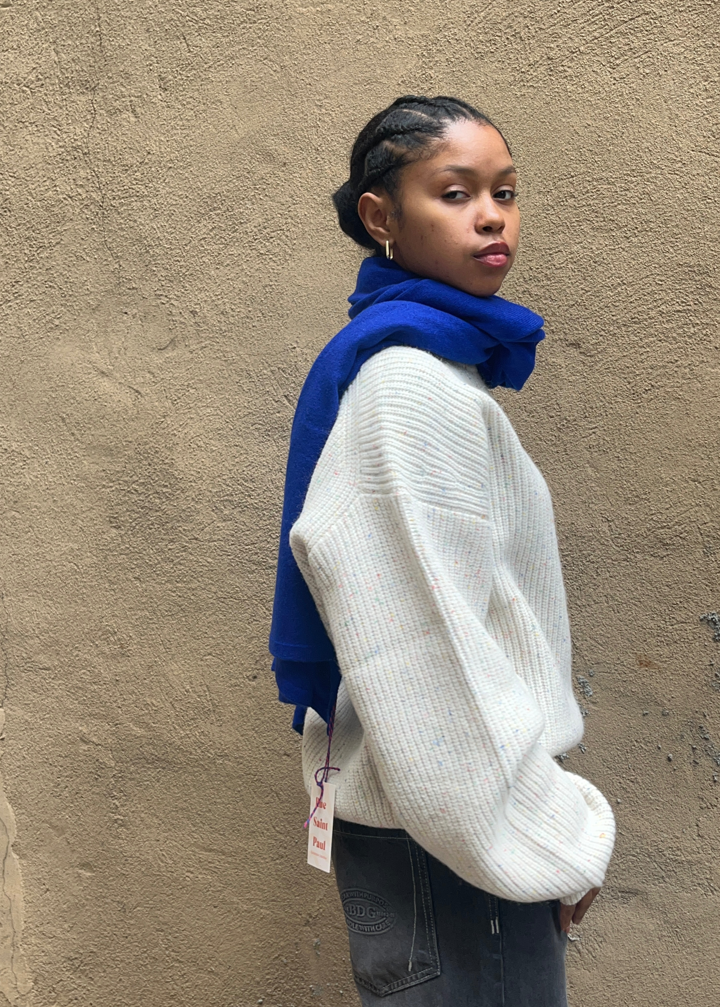 Oversized travel wrap, royal blue