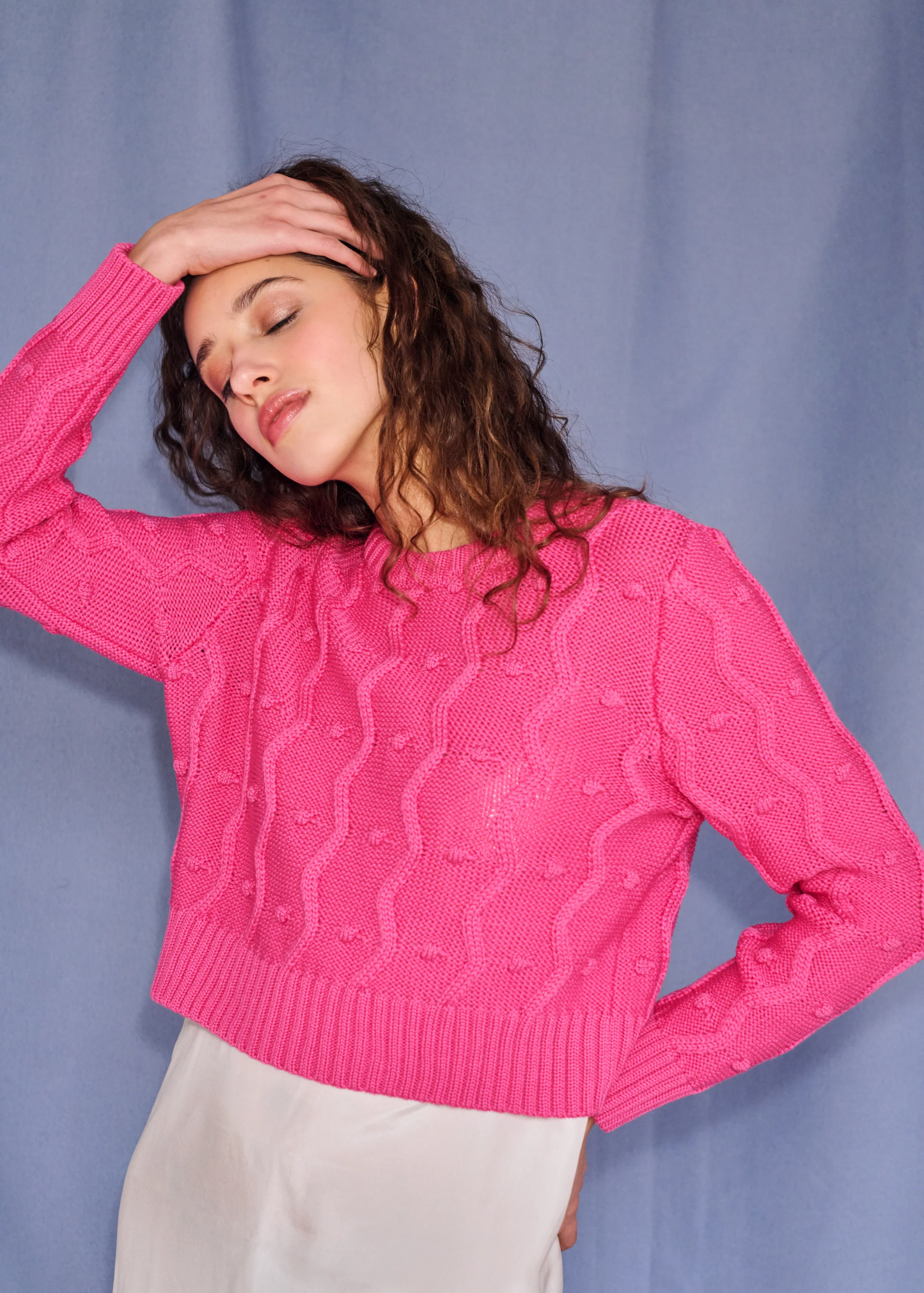 Pom pom sweater, pink