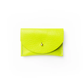 Cardholder, chartreuse leather