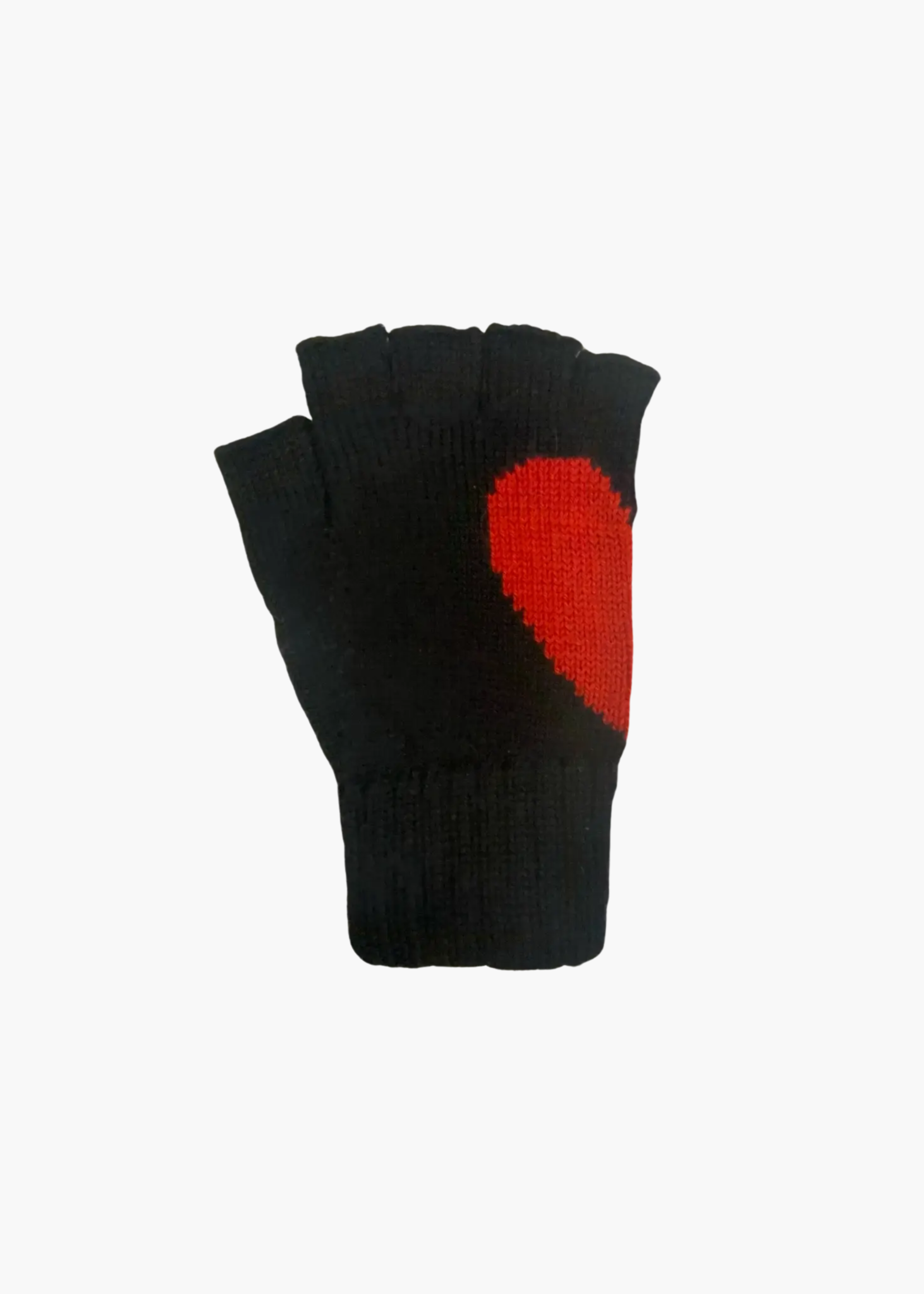 Heart gloves, black