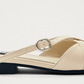 Adria leather mules, onix cream