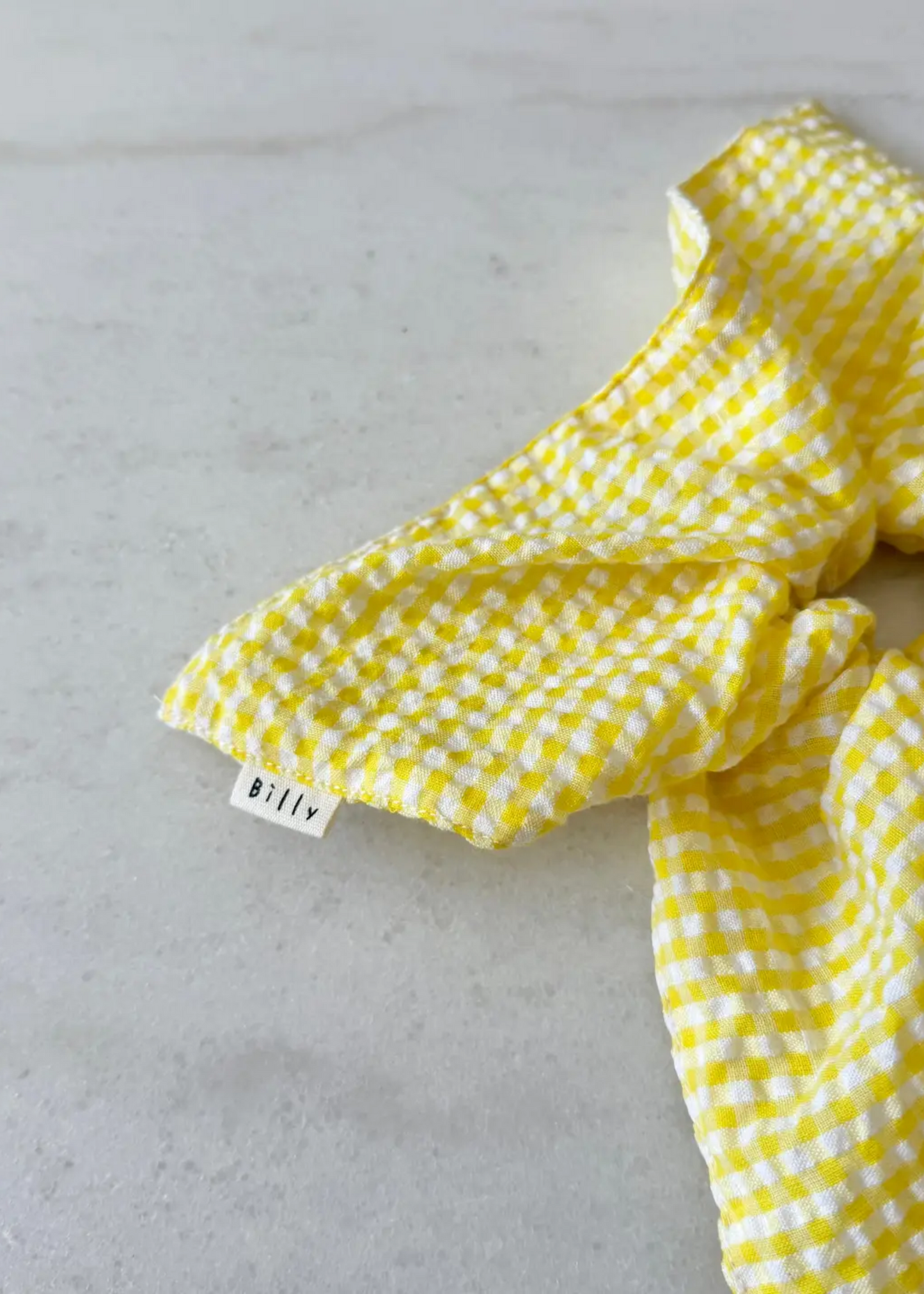 Mini gingham diamond scrunchy, yellow