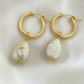 Cove pearl charm hoops