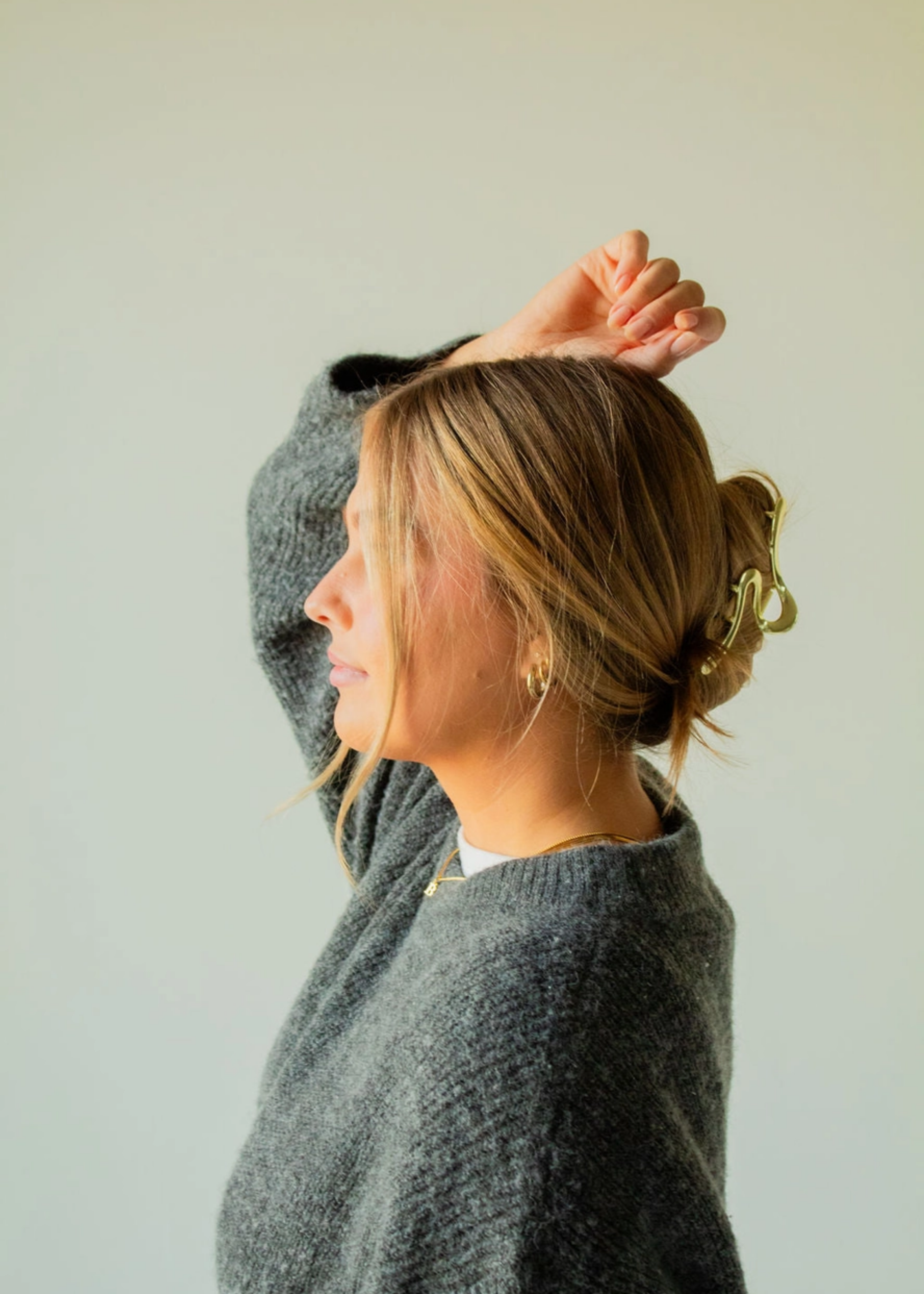 Twirly claw clip, gold