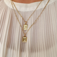 Textured initial plate pendant
