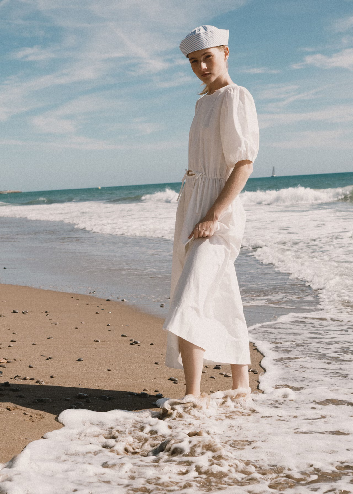 Puff sleeve midi dress