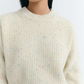 Carmen knitted sweater, ecru