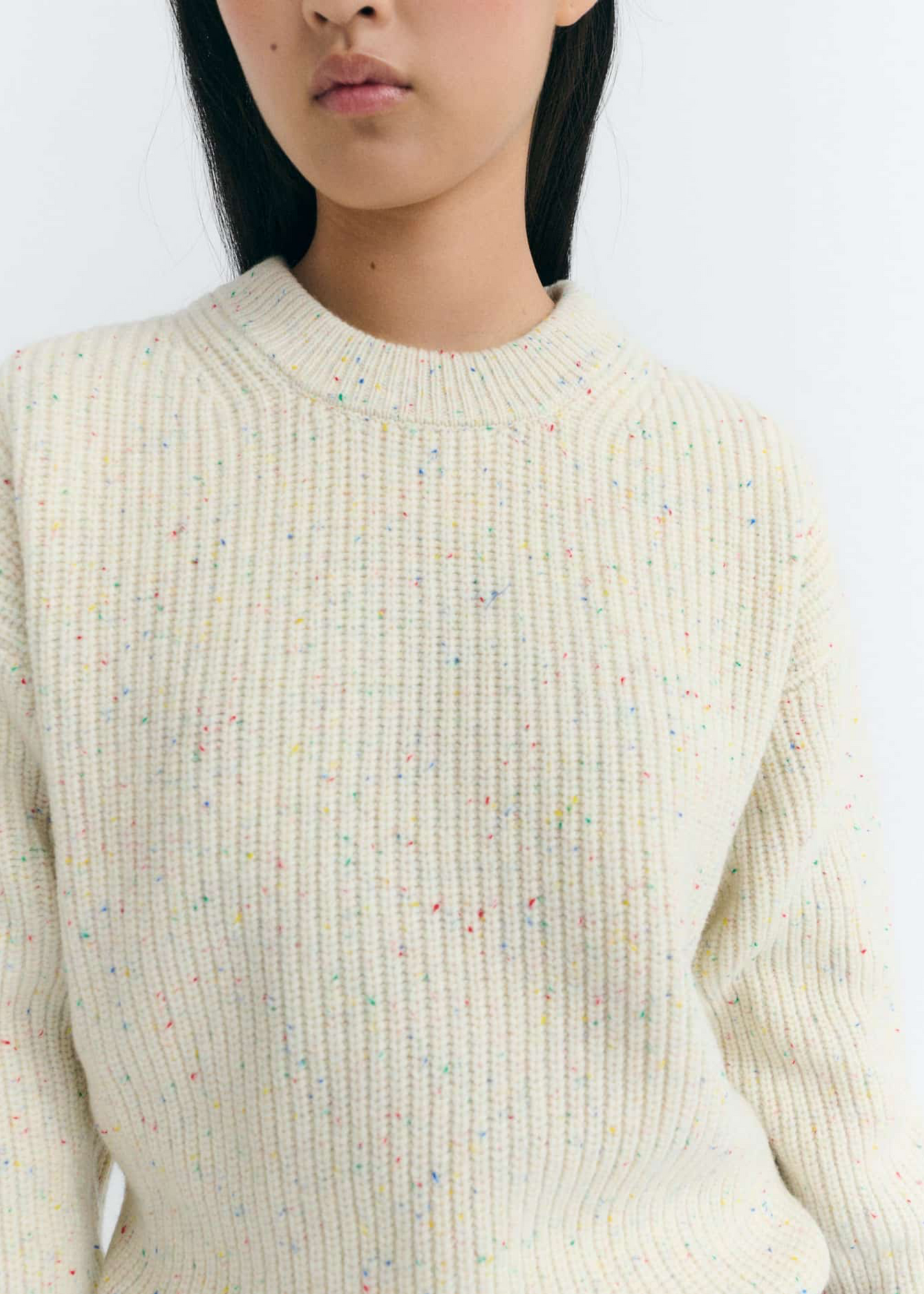 Carmen knitted sweater, ecru
