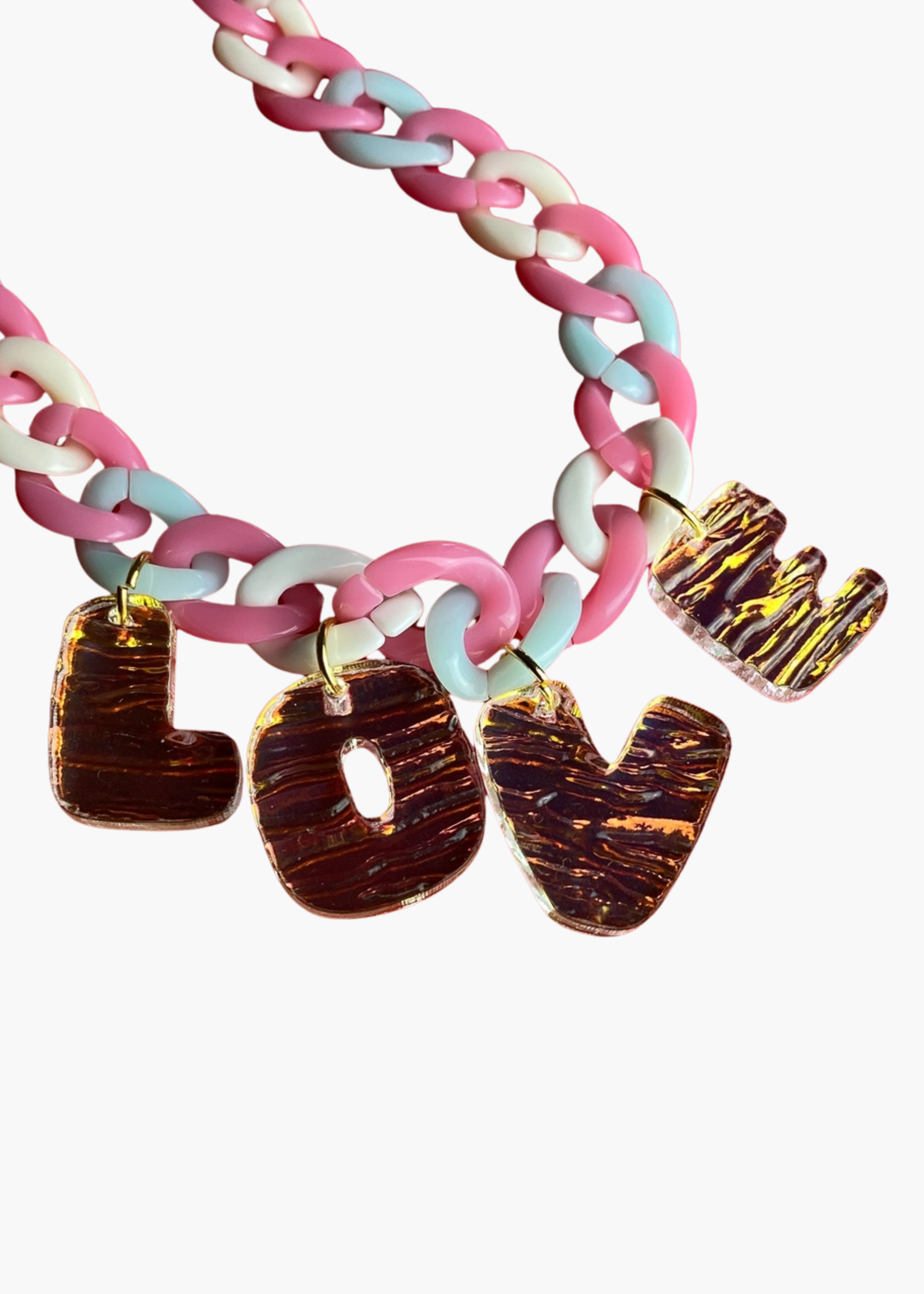 Cotton candy love necklace