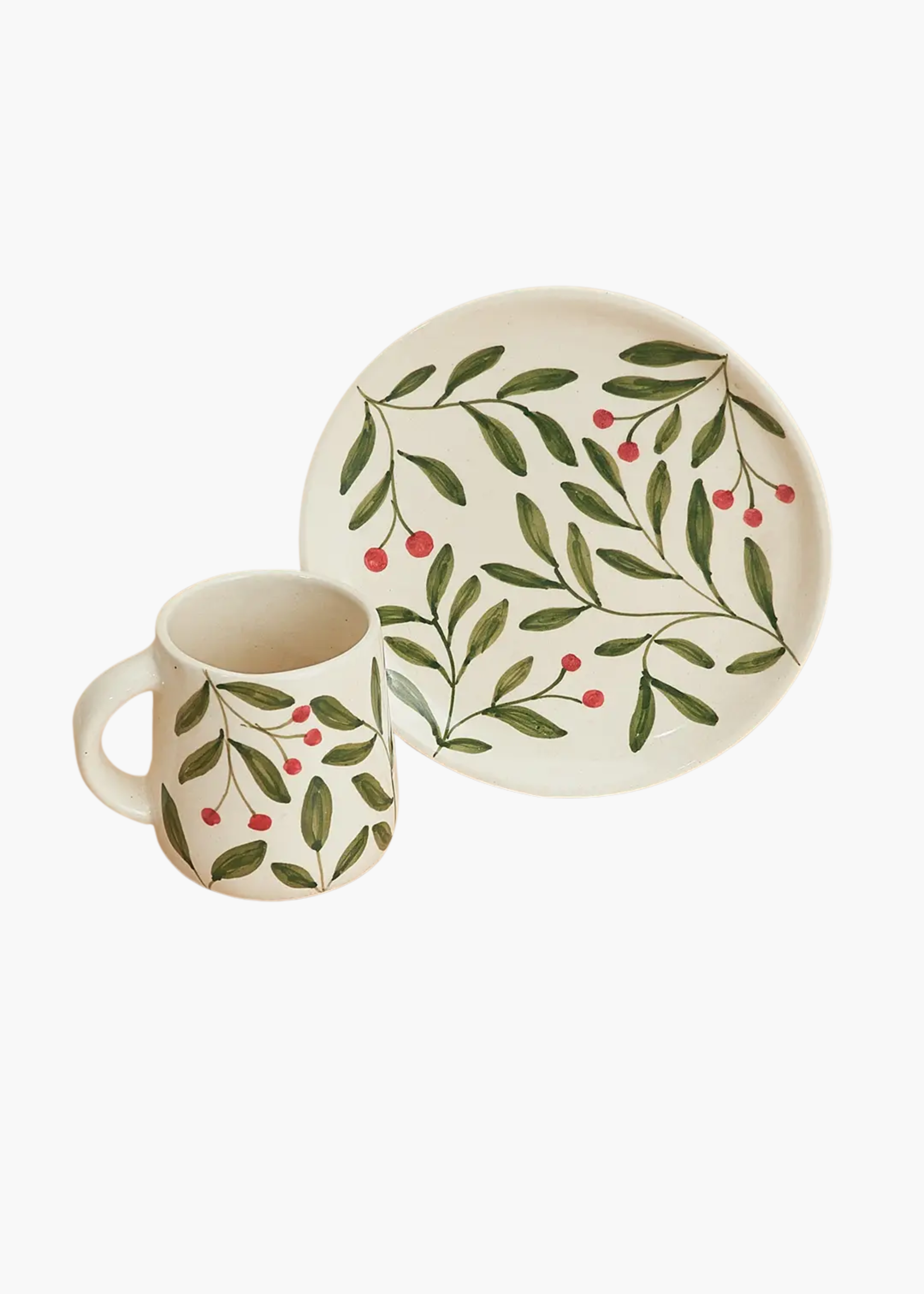 Holly leaf plate, green