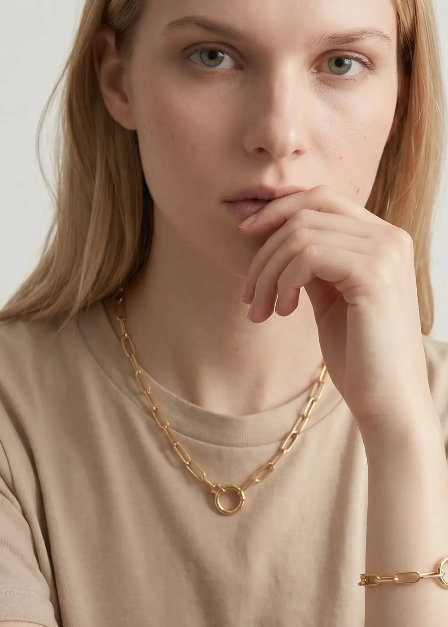 Paperclip chain with clicker clasp necklace