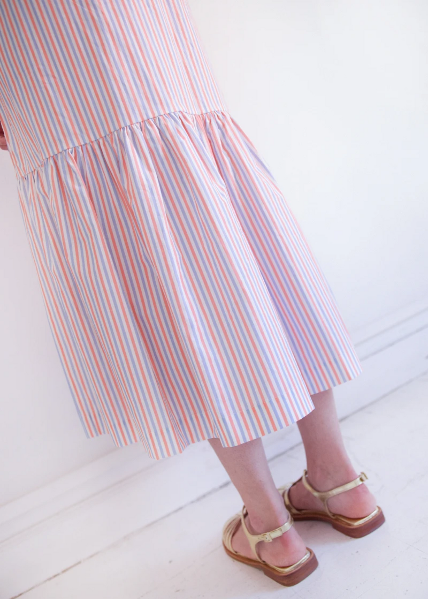 Striped ruffle dress
