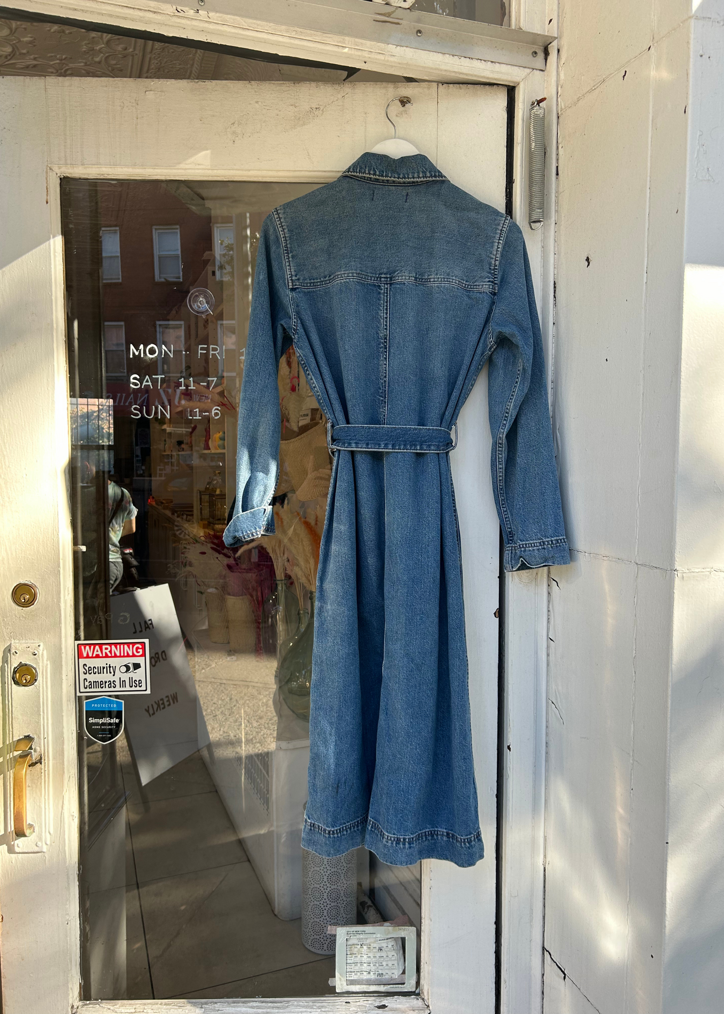 Madewell trench, denim