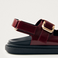Harper onix burgundy leather sandals