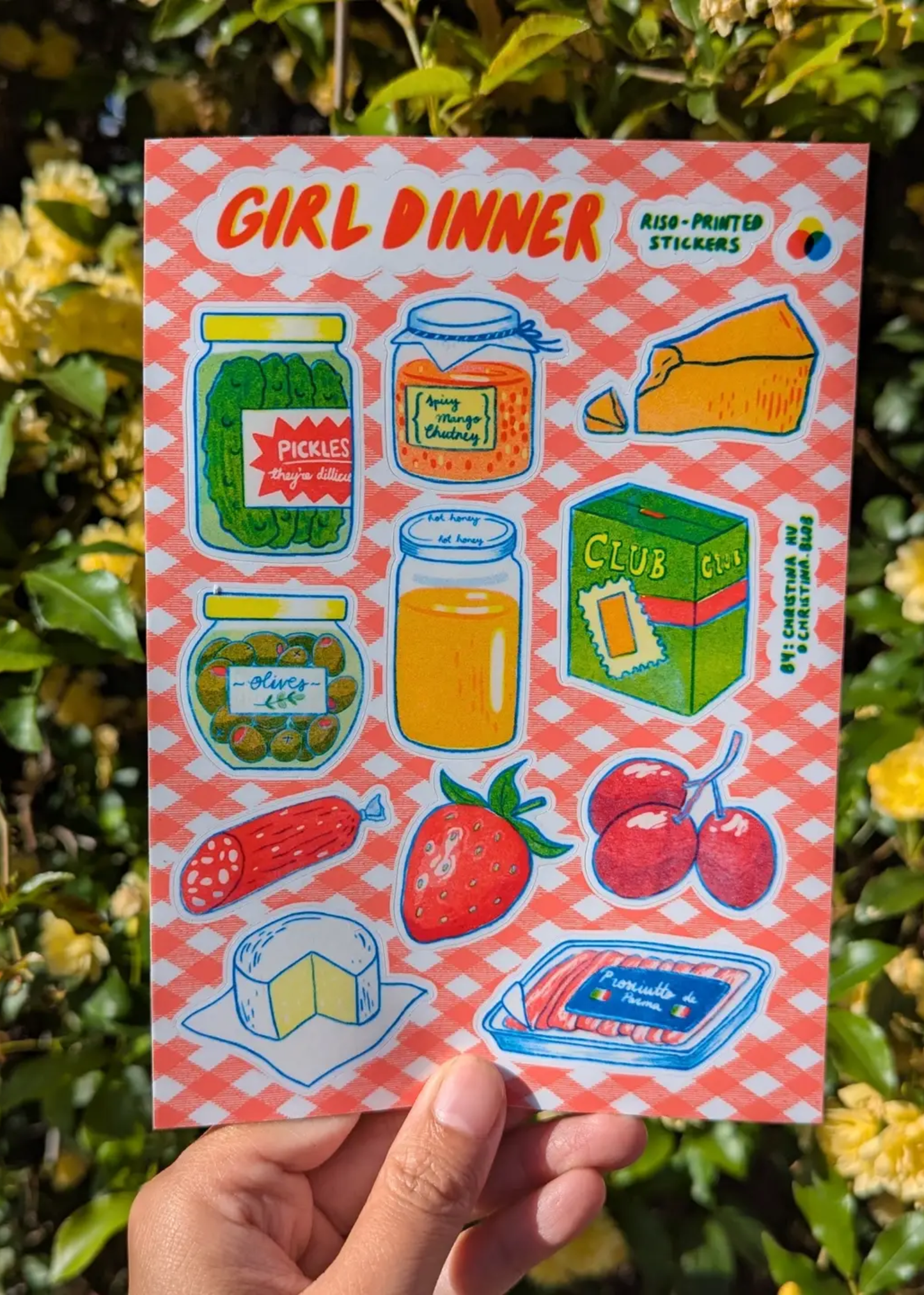 Girl dinner sticker sheet