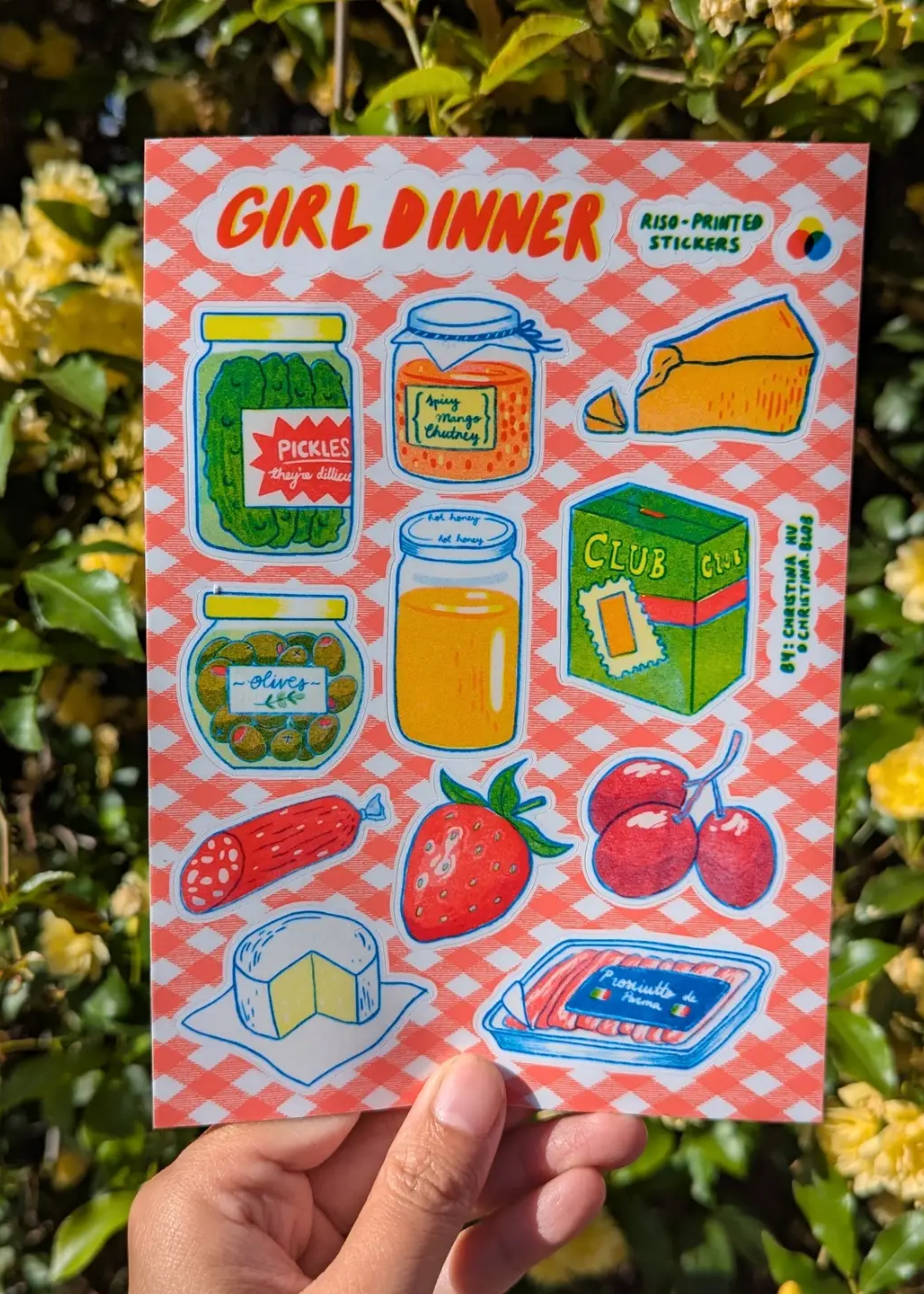 Girl dinner sticker sheet