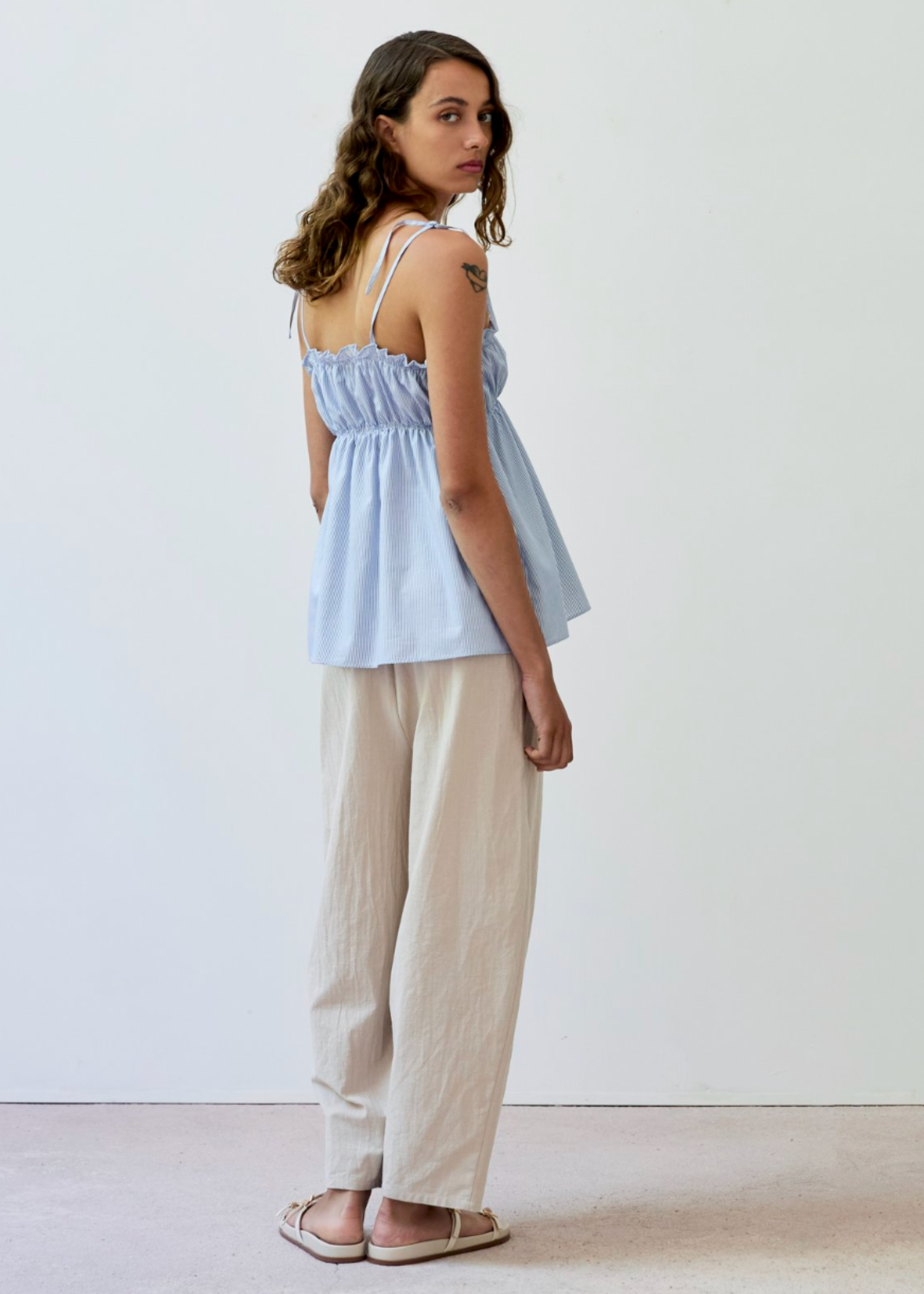 Bindi pinstripe top