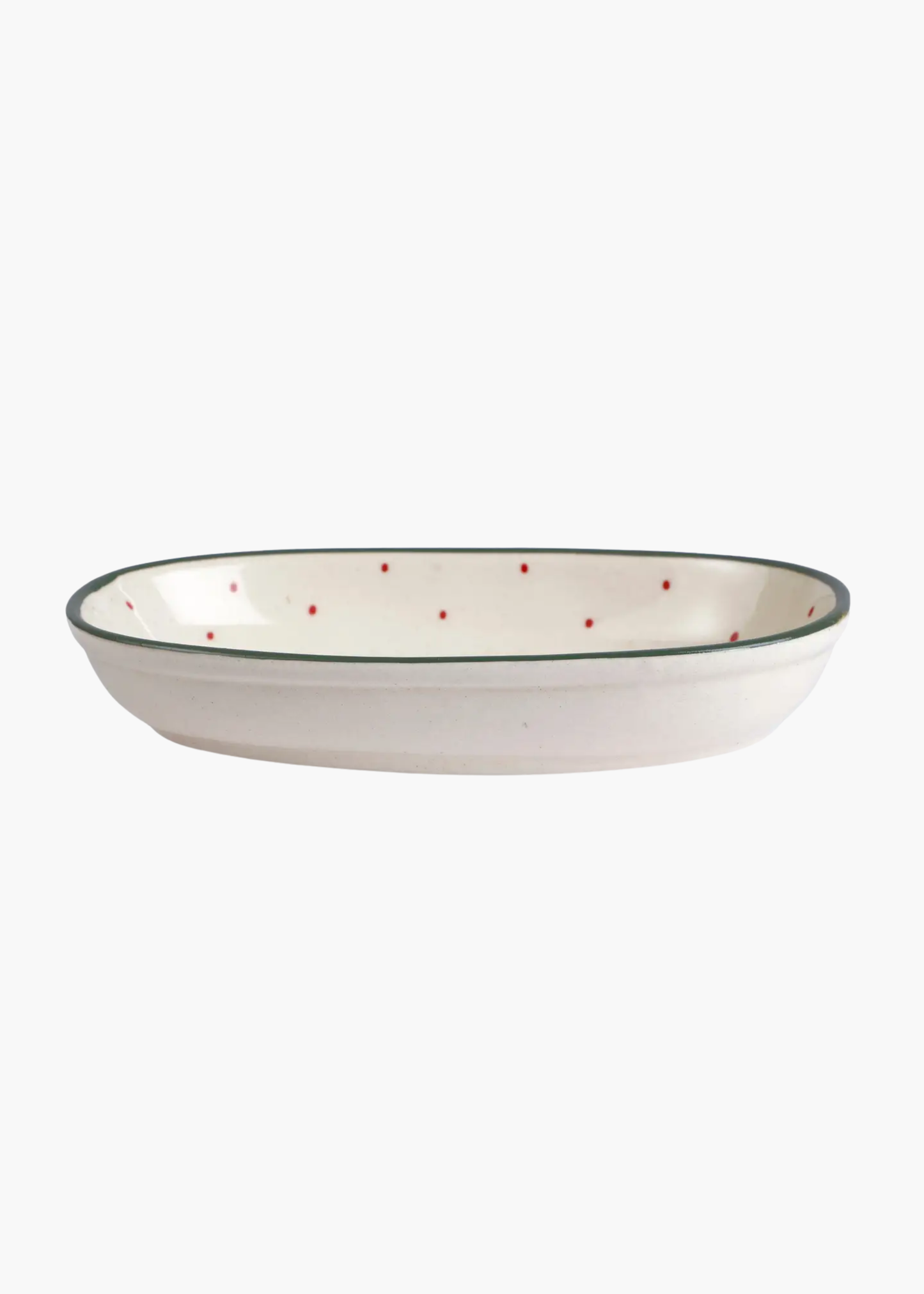 Ceramic serving bowl, mistletoe