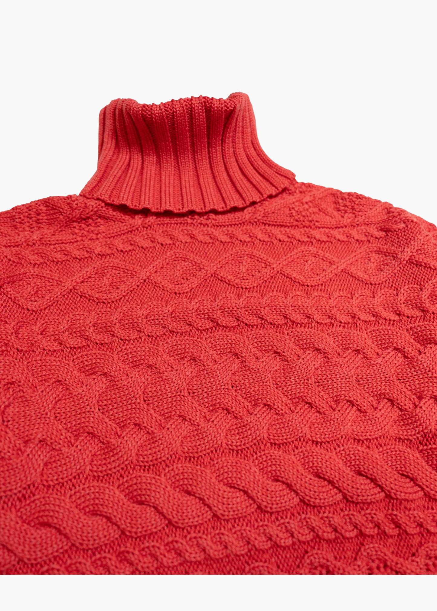 Cable sweater, red