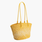 Sunset yellow straw tote bag