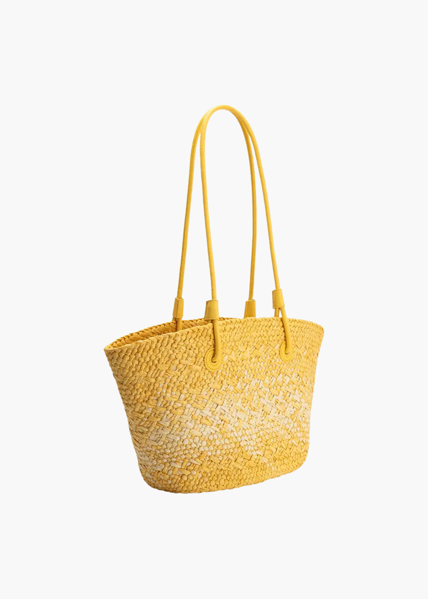 Sunset yellow straw tote bag