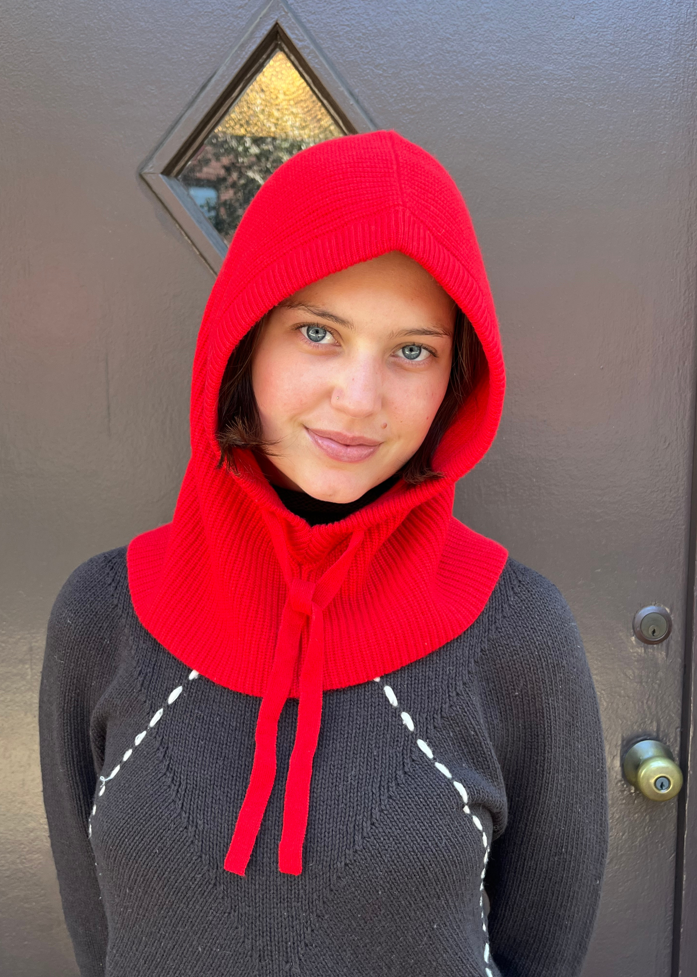 Cashmere balaclava, red