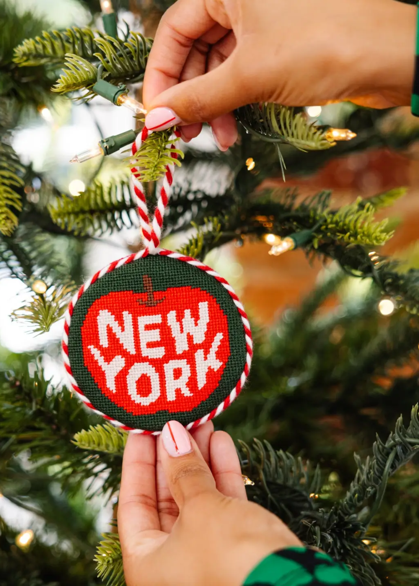 Needlepoint ornament, New York
