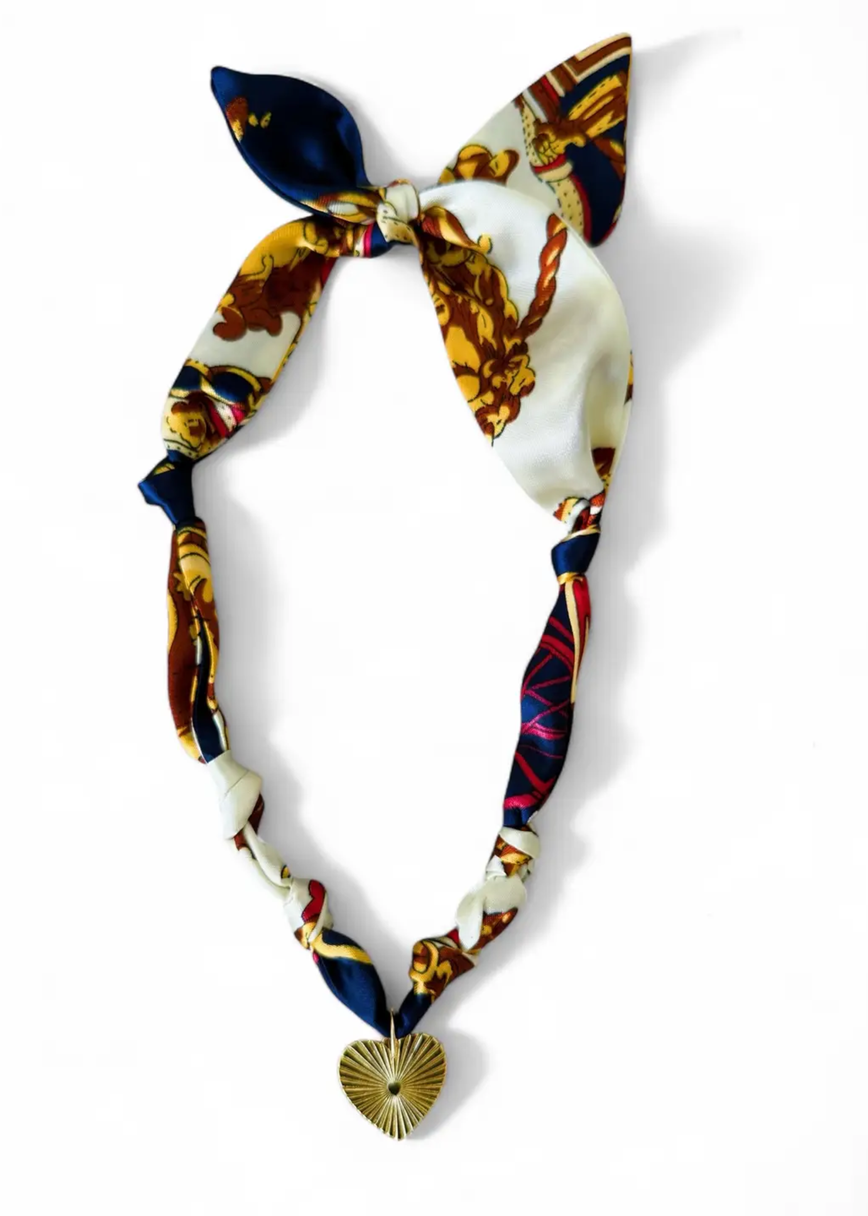 Venice knotted scarf heart charm