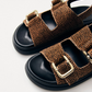 Harper leather sandals, soft tan