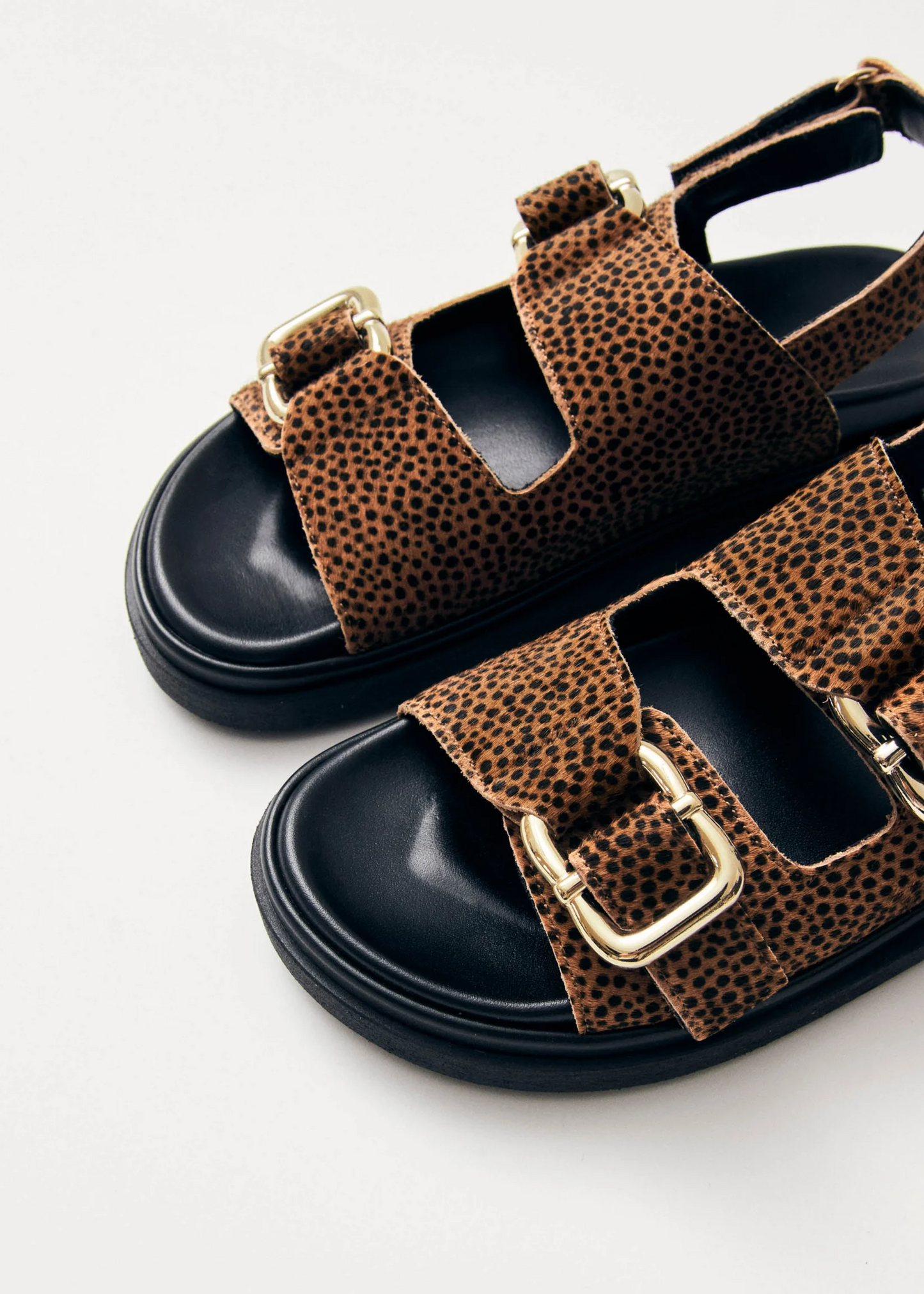 Harper leather sandals, soft tan