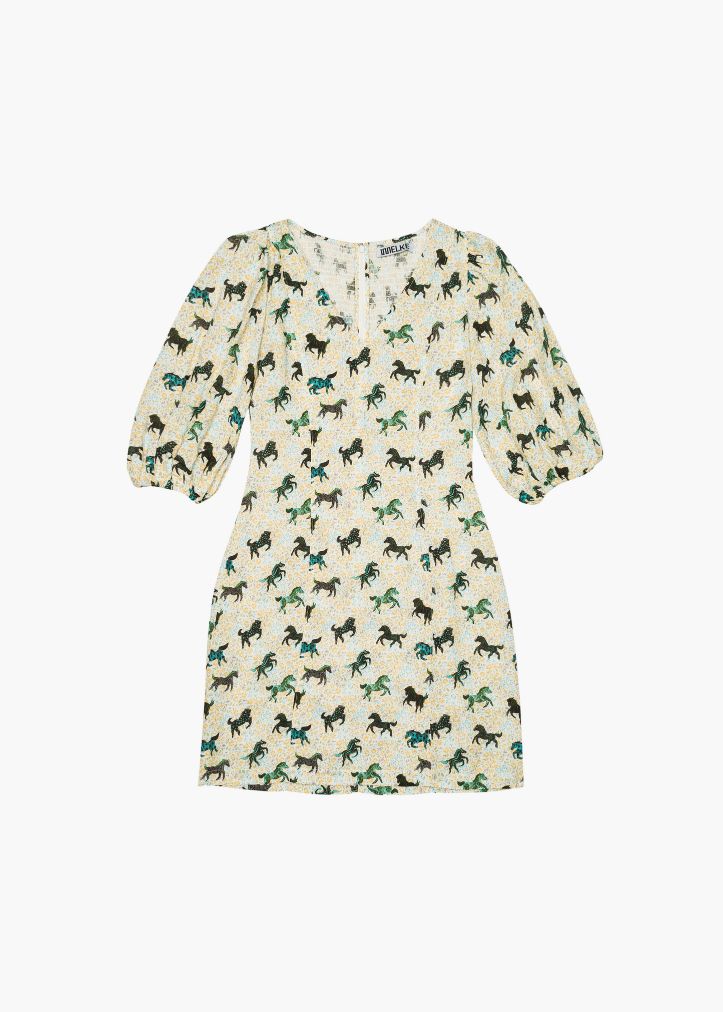 Linen puff sleeve with smocking