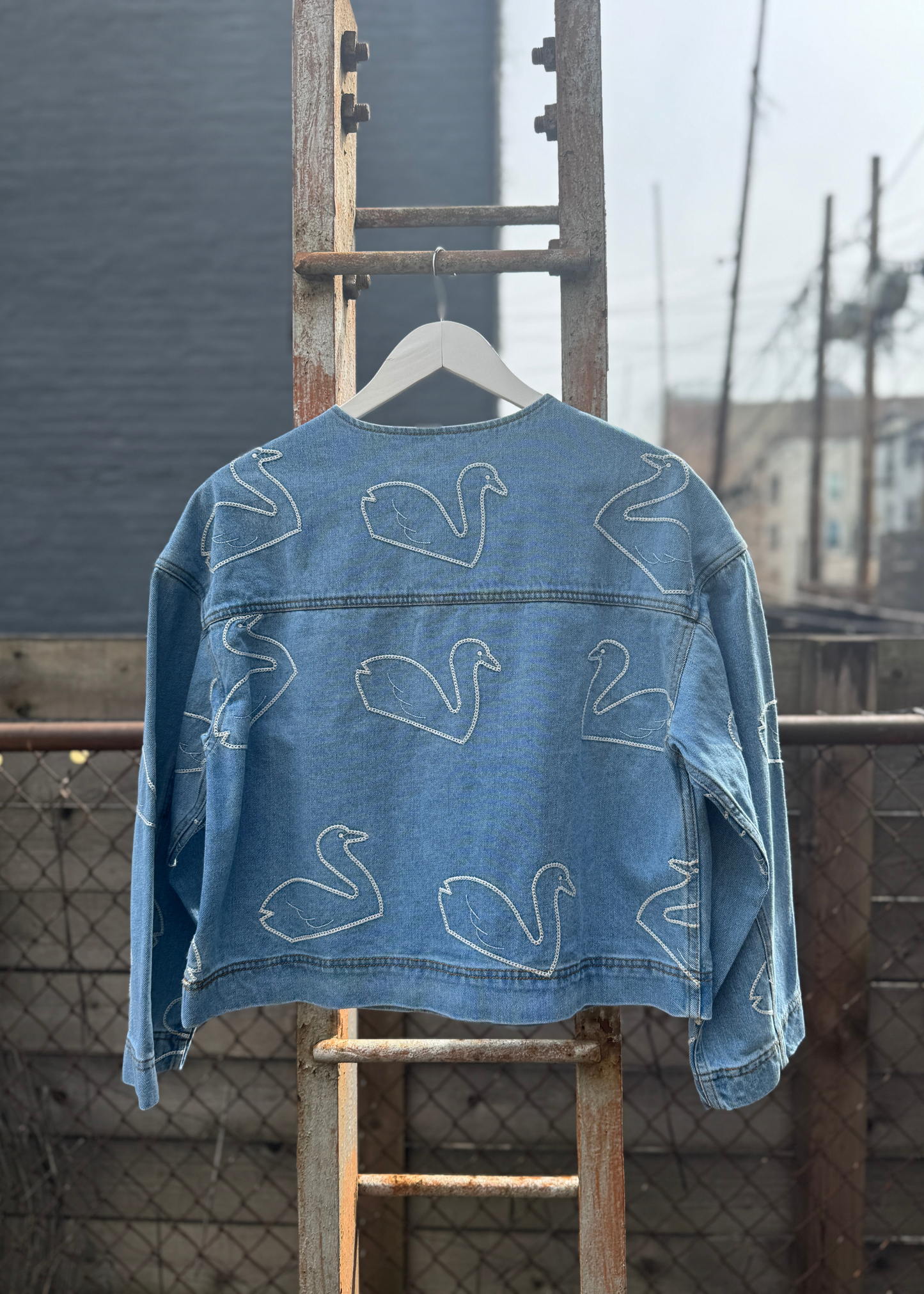 Swans cropped jacket