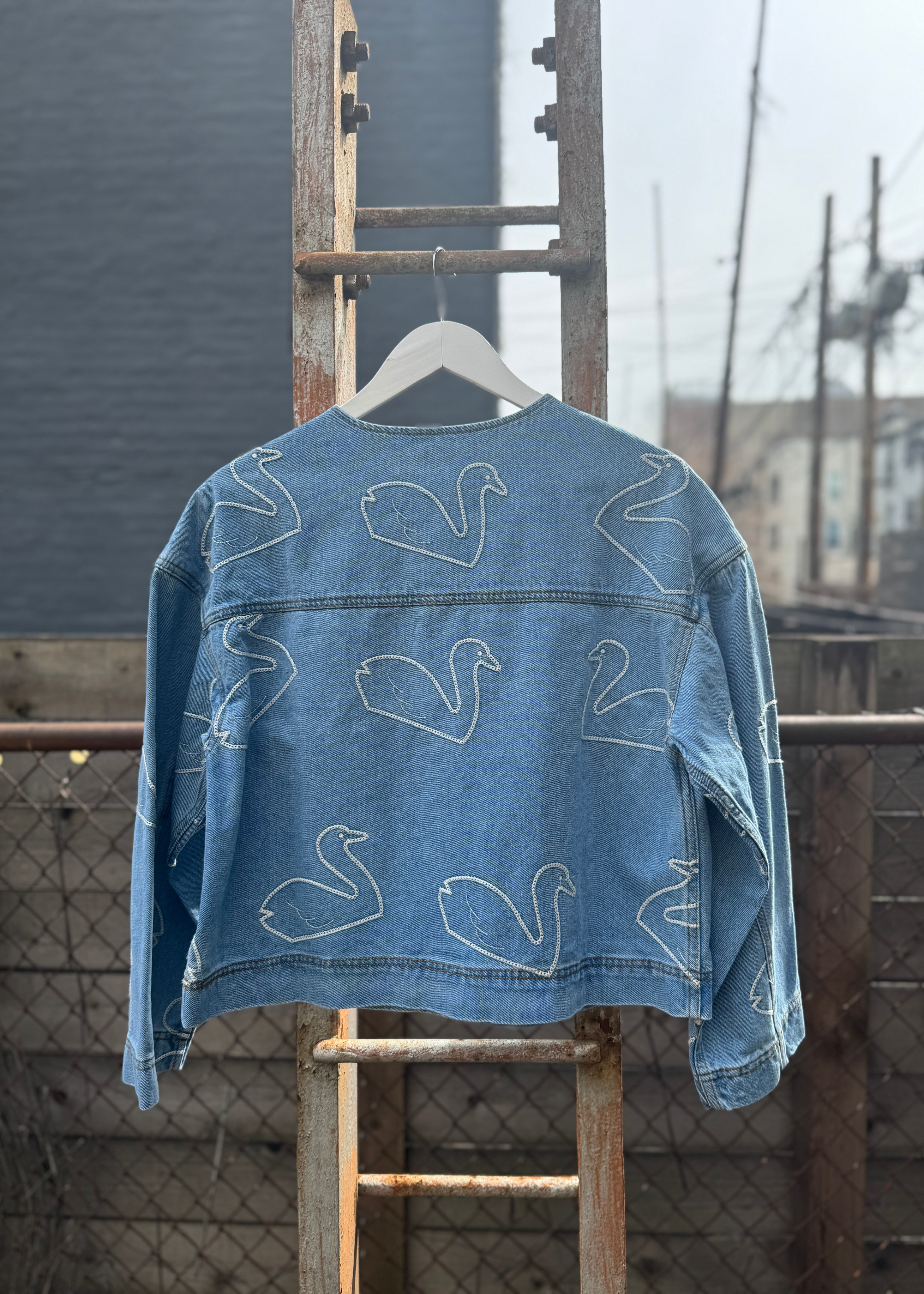 Swans cropped jacket