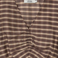 Check v-neck blouse