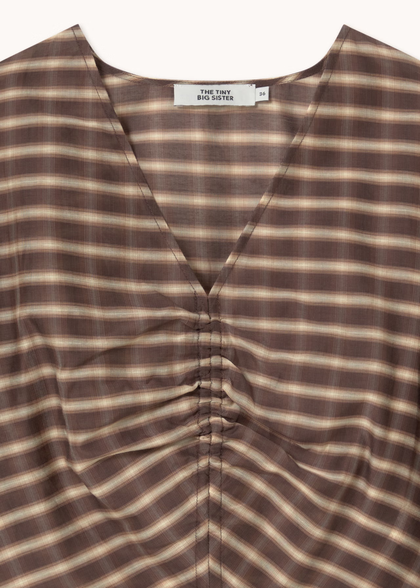 Check v-neck blouse