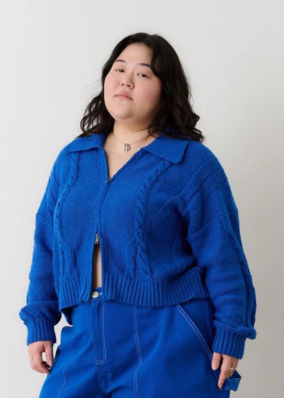 Grace zip cardigan, blue