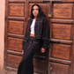 Wes linen jacket, black