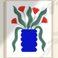 Blue vase art print